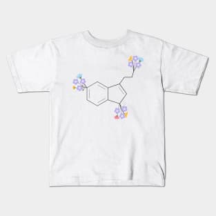 Wildflowers - serotonin molecule chemistry organic florals Kids T-Shirt